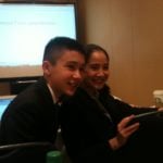 Sophie & another delegate (WHO committee session)
