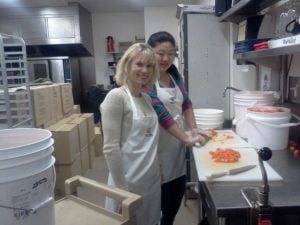 Preparing lunch at Belkin House